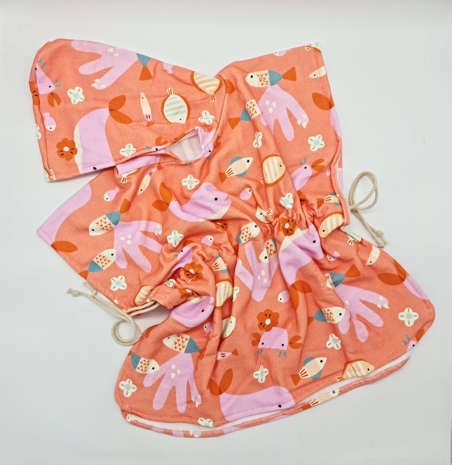Poncho / Toalla algodon - Coral Coral