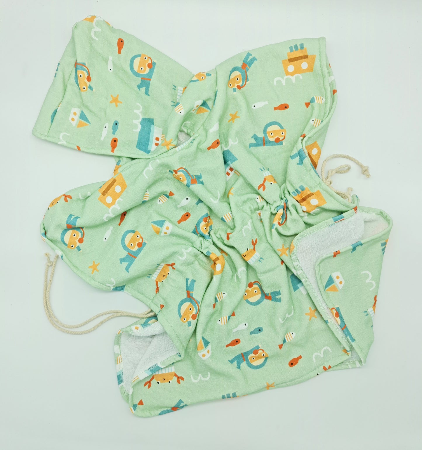 Poncho / Toalla algodon - Menta Diver