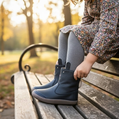 Bota barefoot conejito con puntera de goma Chetto — Azul marino - vista 3