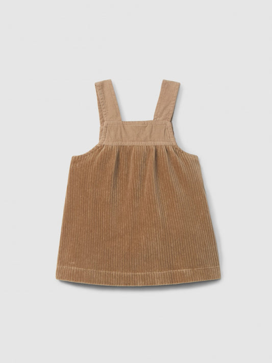 Falda con corpiño de pana Laranjinha, beige oscuro