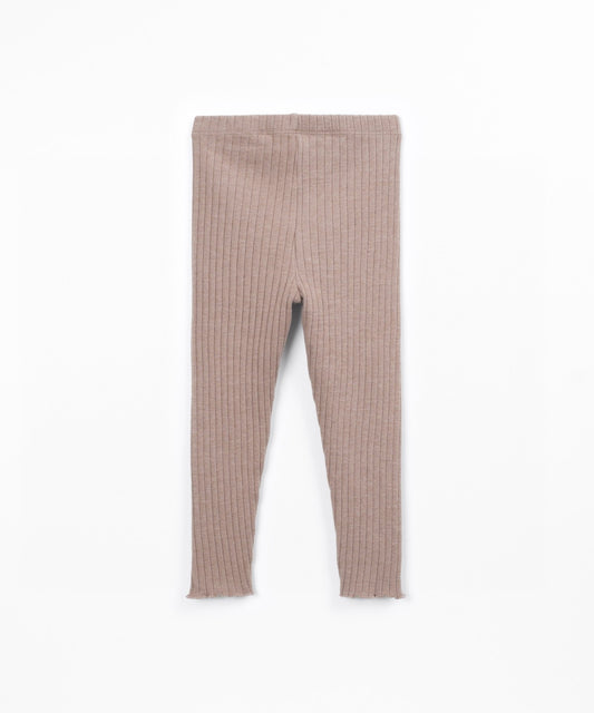Leggings de canalé con fibras recicladas (3-14 años) - Marrón claro - Play Up (detalle)