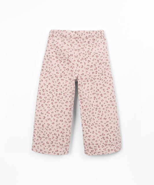 Pantalón de sarga estampado animal (3-14 años) - Rosa claro - Play Up (detalle)