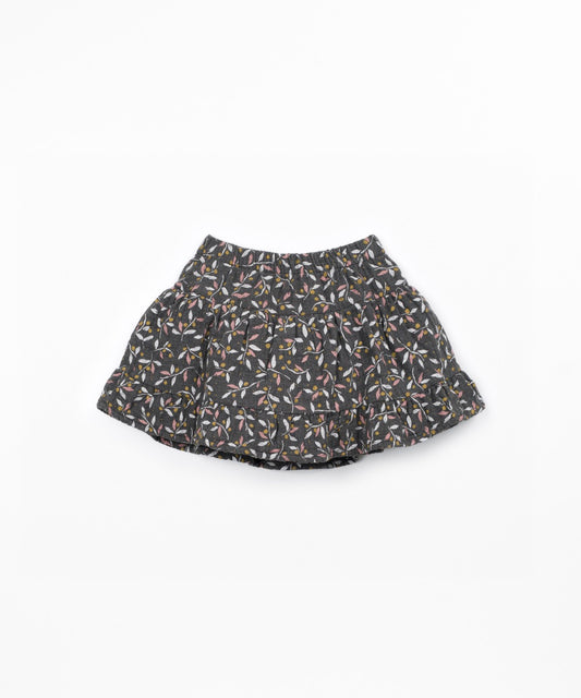 Falda pantalón con volante estampado hojas de olivo (3-14 años) - Gris - Play Up (detalle)