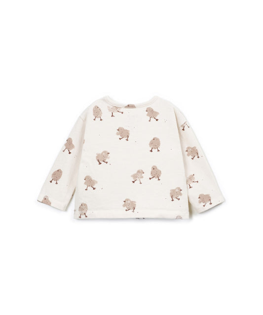 Camiseta estampado pollitos - Beige oscuro - Play Up (detalle)