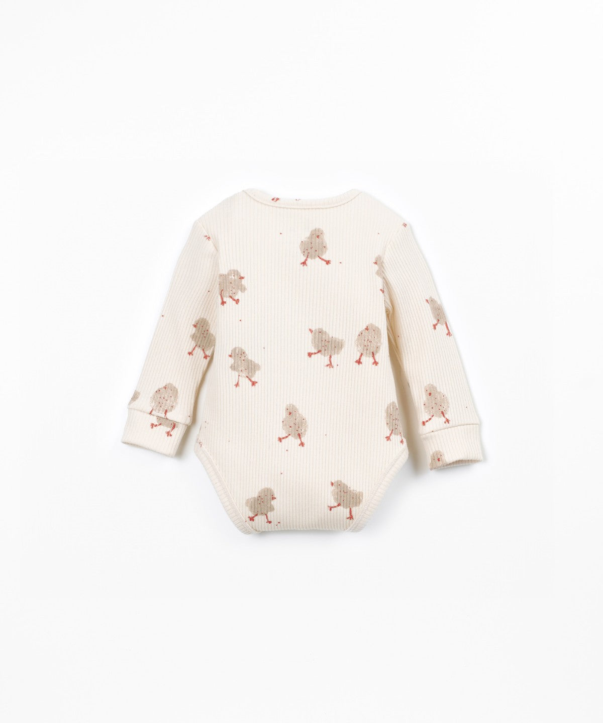 Body de canalé con escote cruzado estampado pollitos - Beige - Play Up (detalle)