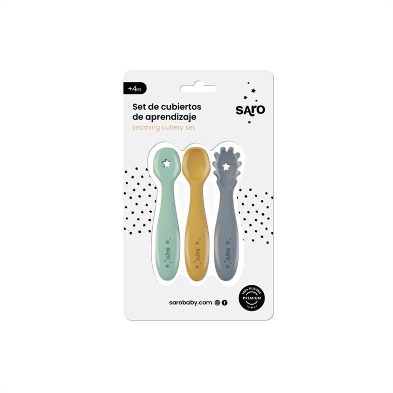 Set de cubiertos de aprendizaje Azul Mist