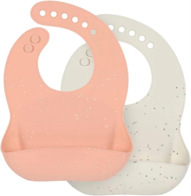 Babero SILICONE BIB 2PCS APRICOT/NATURE