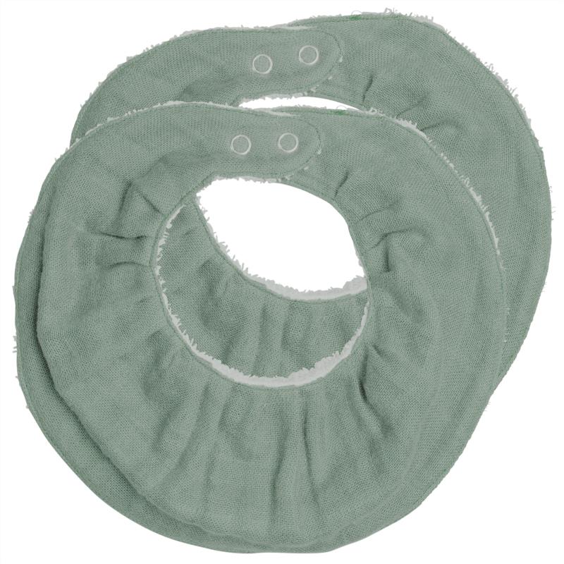 Ruffle Bib - Eucalyptus - 2 pack