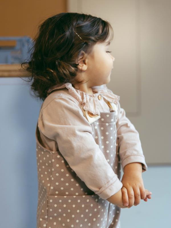 Blusa Manga larga con cuello de volante bordado de algodón orgánico
