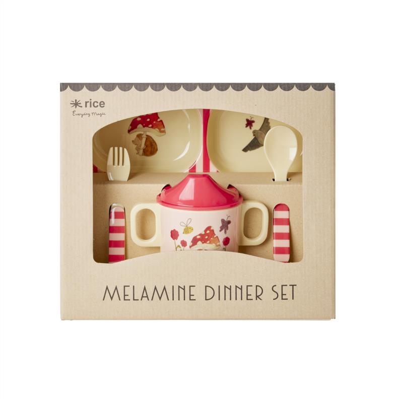 Set comida para bébe - Rosa - Happy Forest Print - Caja de regalo - detalle 2