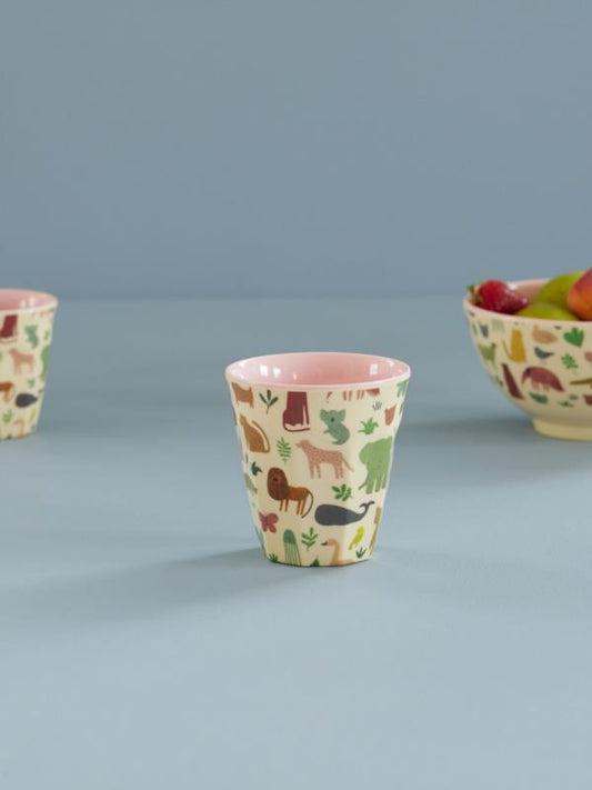 Mediano Vaso - Rosa suave - Sweet Jungle Print