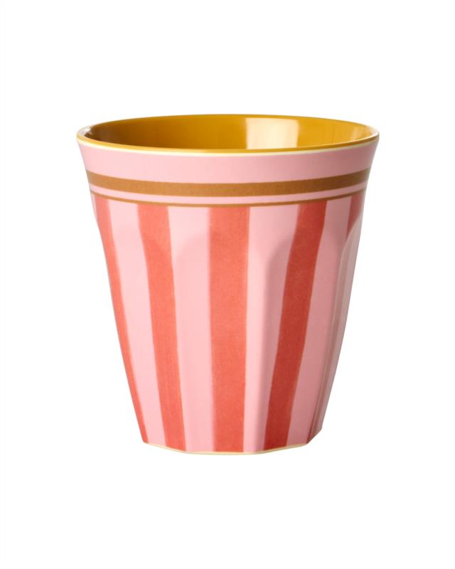 Medium Cup - Pink - Organic Stripes Print