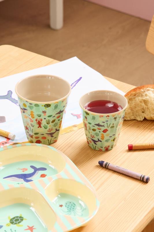 Mediano Vaso para Niños - Azul - Ocean Print - vista alternativa