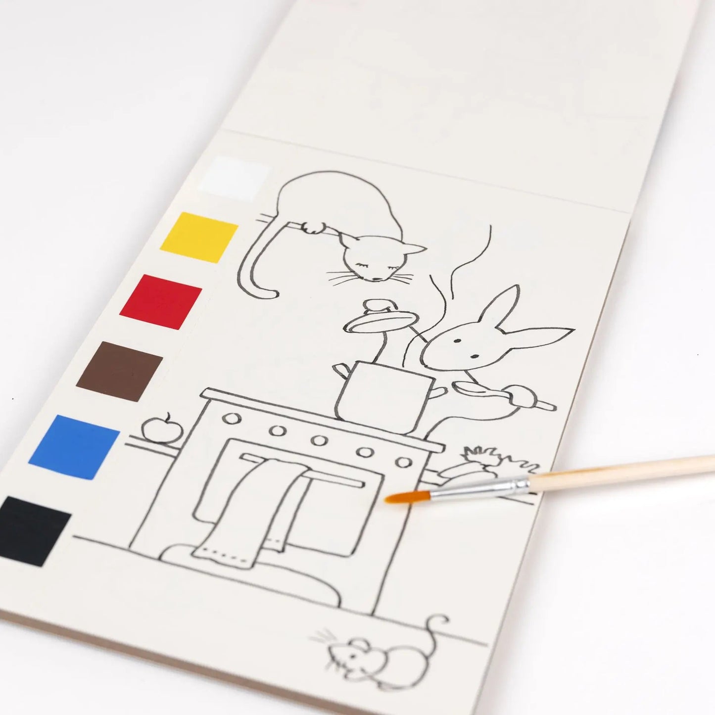 Conjunto libro + pincel + pinturas