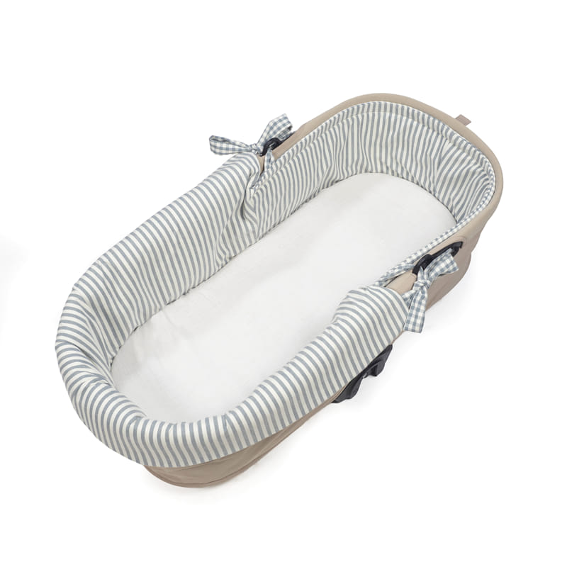 Cubre cuco dual + funda colchon praline vichy matcha - detalle 3