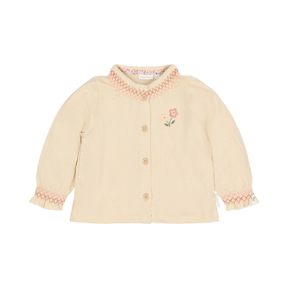 Blusa de botones manga larga - Vainilla