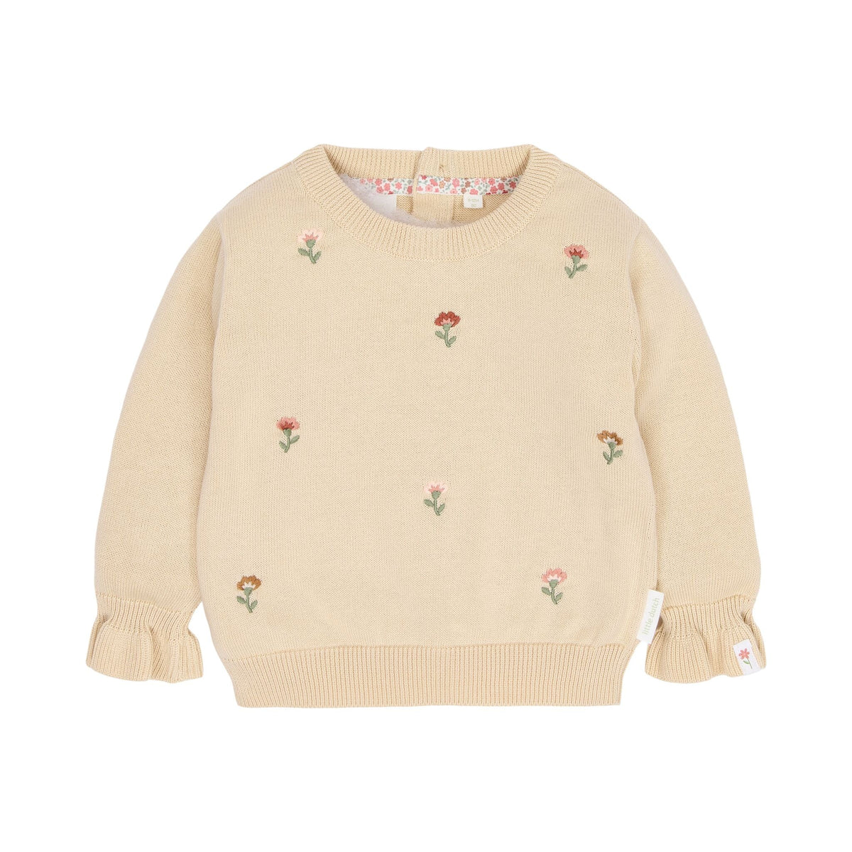 Jersey bordado flor - Vainilla