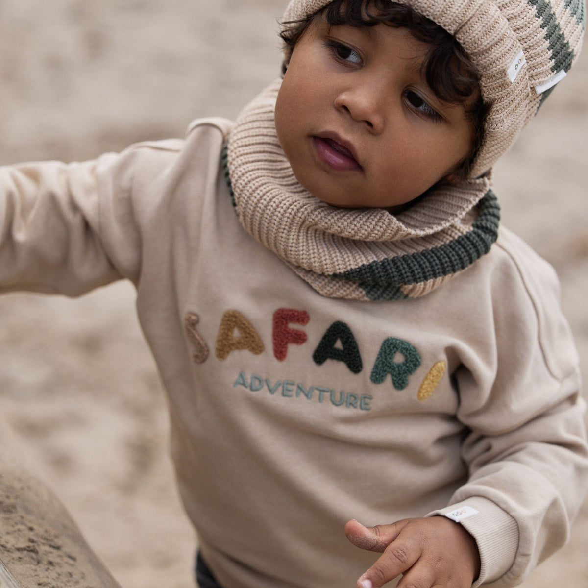 Sudadera letras Safari - Taupe