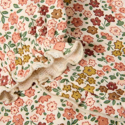 Vestido manga larga Safari Flores - Rosa pastel