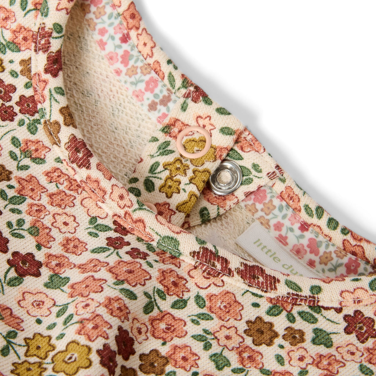 Vestido manga larga Safari Flores - Rosa pastel