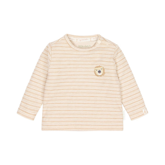 Camiseta manga larga Safari rayas - Tostado