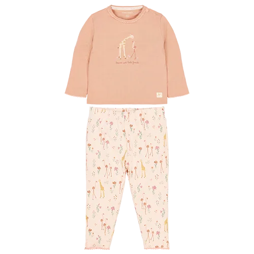 Pijama de dos piezas Safari - Flamingo rosa