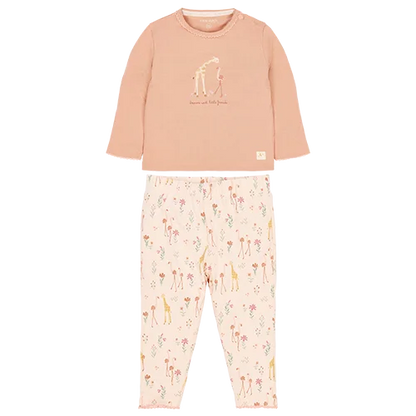 Pijama de dos piezas Safari - Flamingo rosa