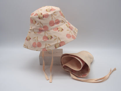 Gorro bucket reversible pr. Solar UPF 50+ - Melocoton Cherry