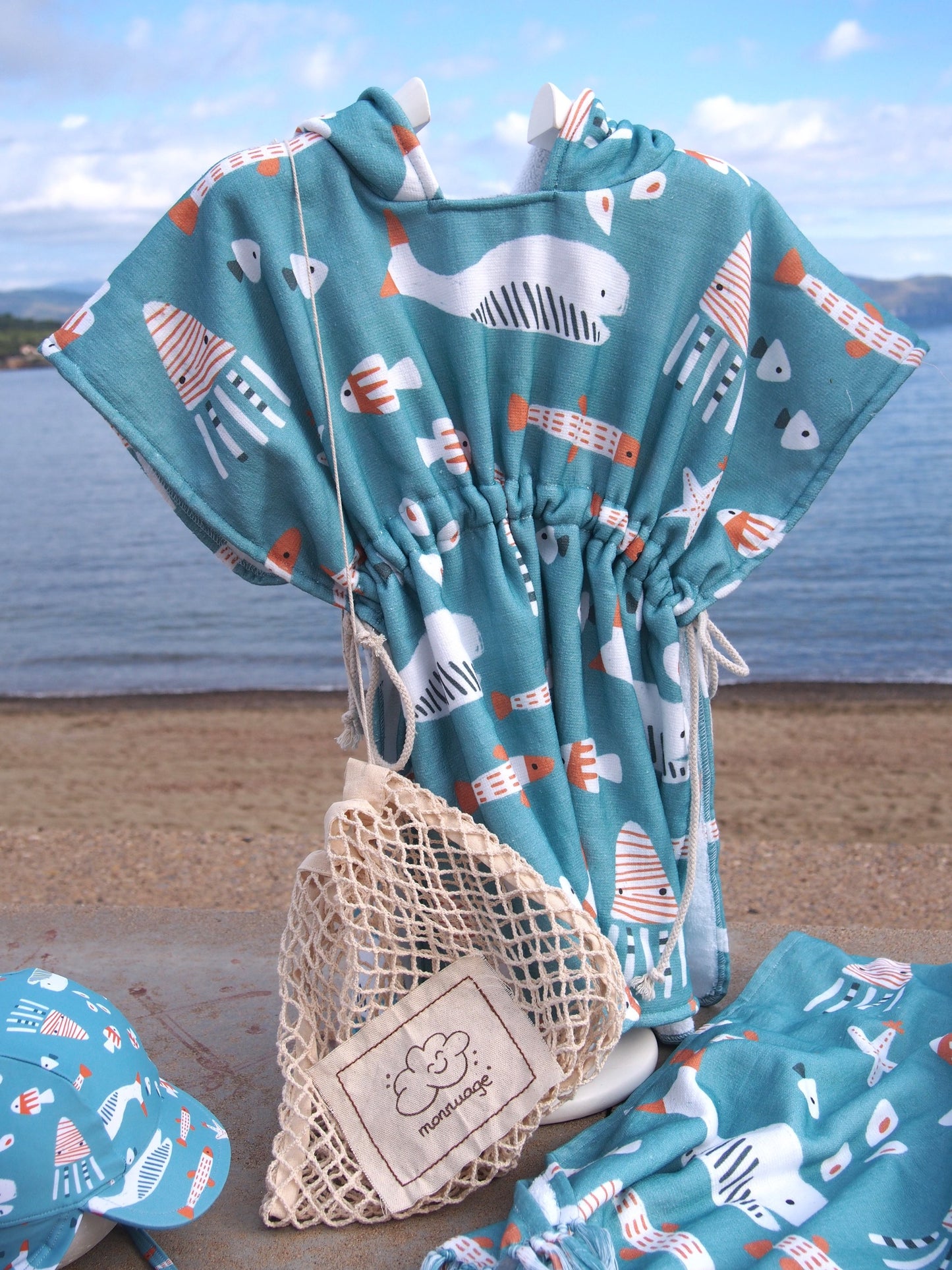 Poncho / Toalla algodon - Esmeralda Jellyfish - vista 3