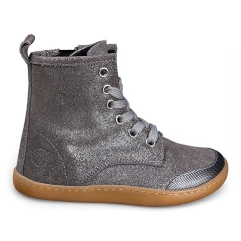 Botín barefoot de cordones Chetto — Plata