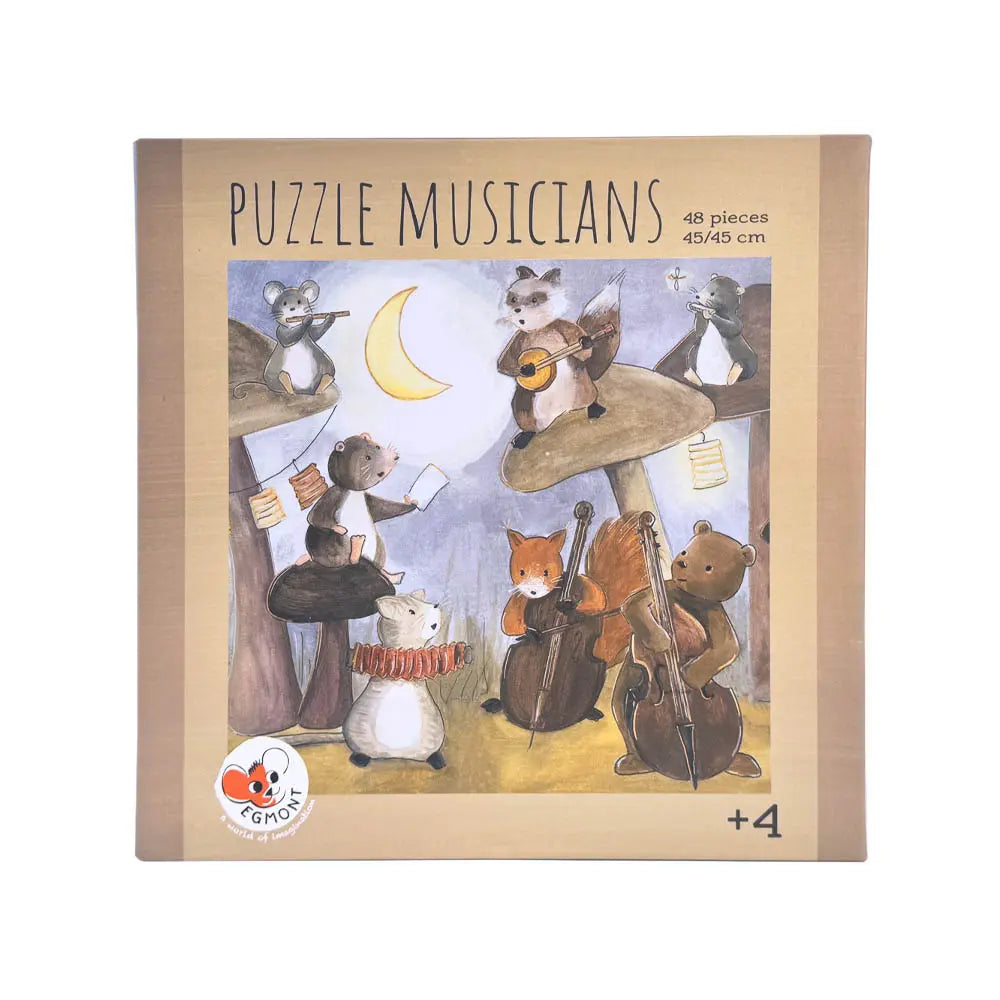 Puzzle armado con animales músicos