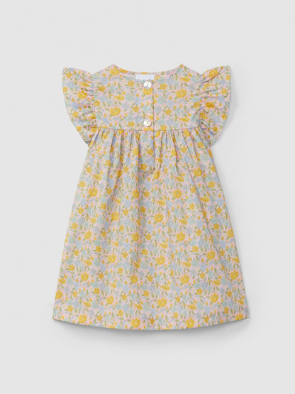 Vestido de tejido Liberty floral Laranjinha, rosa