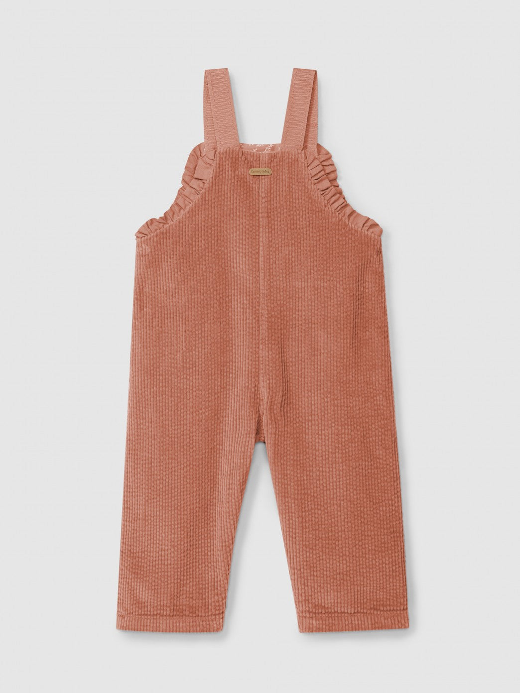 Peto de pana con bolsillos y volante Laranjinha, rosa viejo