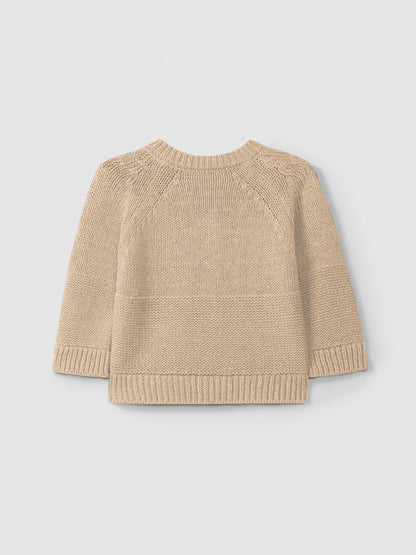 Rebeca de punto con cuello redondo Snug, lino