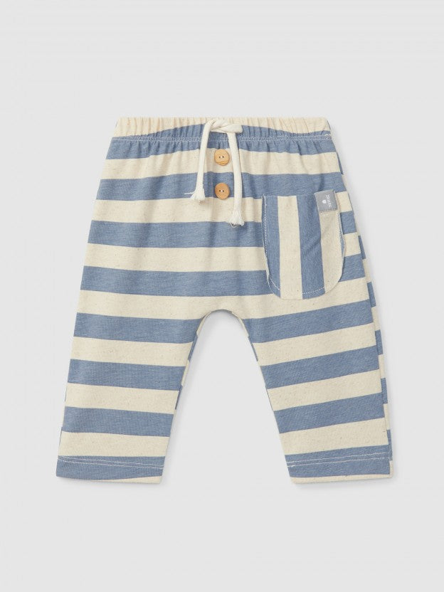 Pantalón pull-up a rayas con bolsillo Snug, índigo