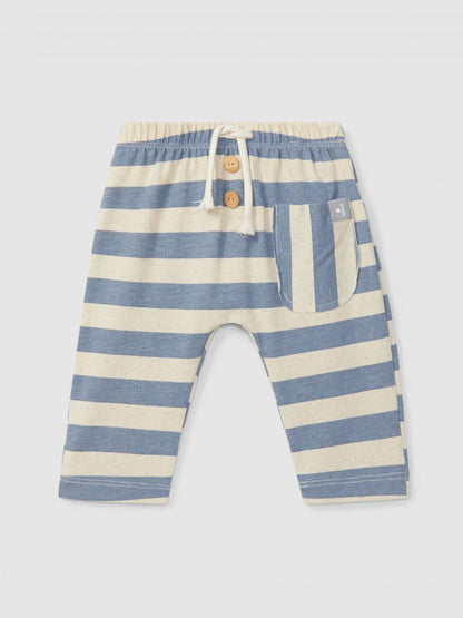 Pantalón pull-up a rayas con bolsillo Snug, índigo