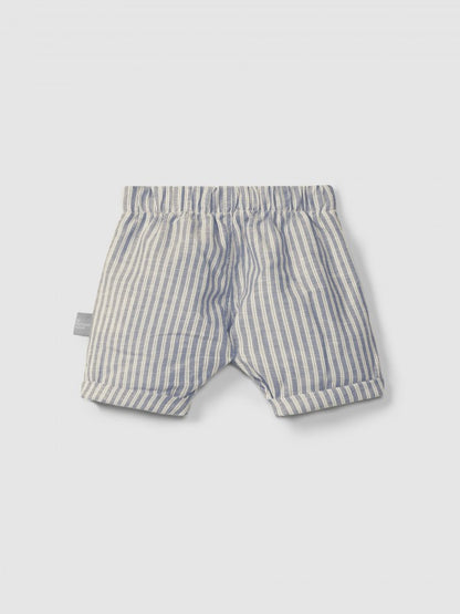 Bermuda pull-up de tela a rayas Snug, índigo