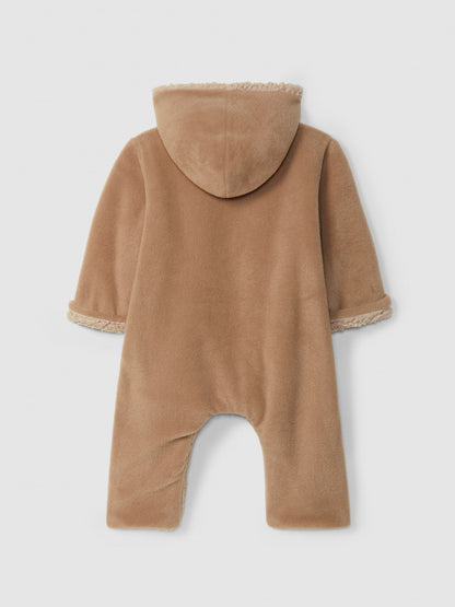 Buzo polar con capucha y bolsillo Snug, beige