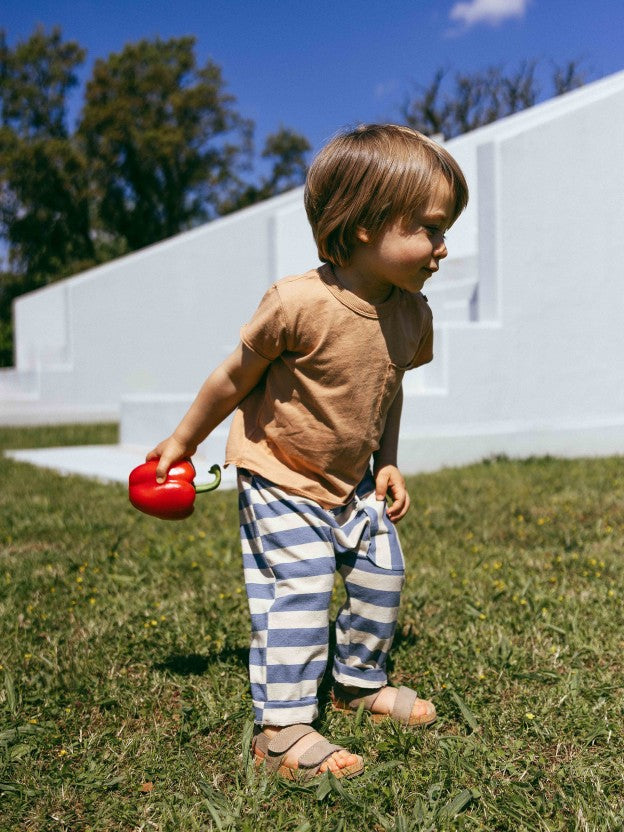 Pantalón pull-up a rayas con bolsillo Snug, índigo