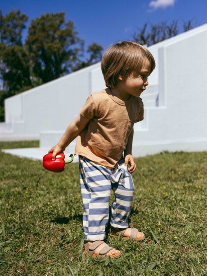 Pantalón pull-up a rayas con bolsillo Snug, índigo