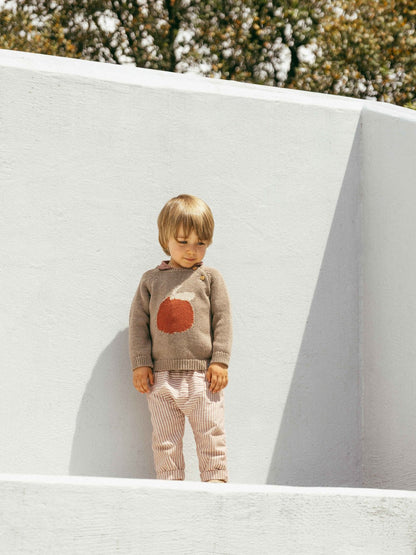 Jersey de punto jacquard con manzana Snug, naranja