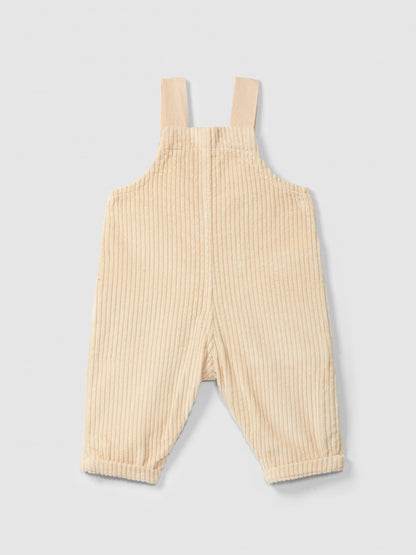 Peto de terciopelo acanalado con bolsillo de corazón Snug, beige
