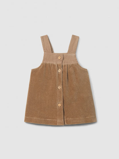 Falda con corpiño de pana Laranjinha, beige oscuro