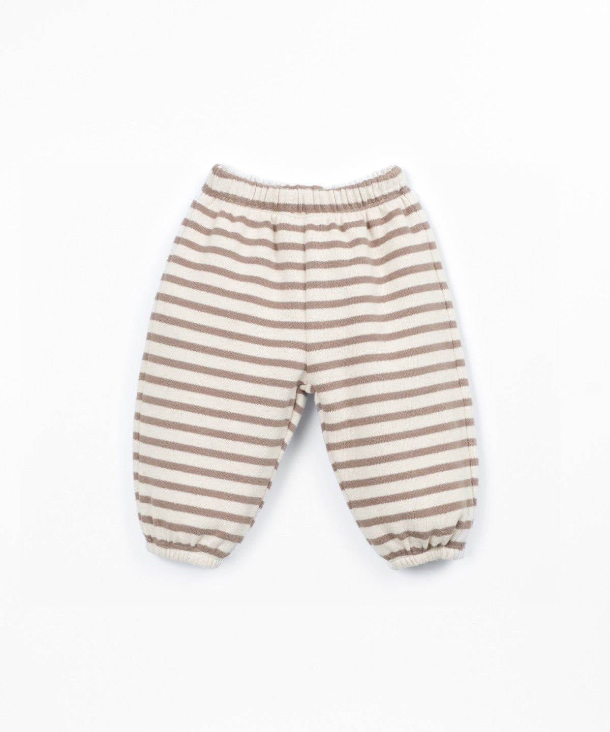 Pantalón de punto a rayas con interior perchado - Marrón claro - Play Up