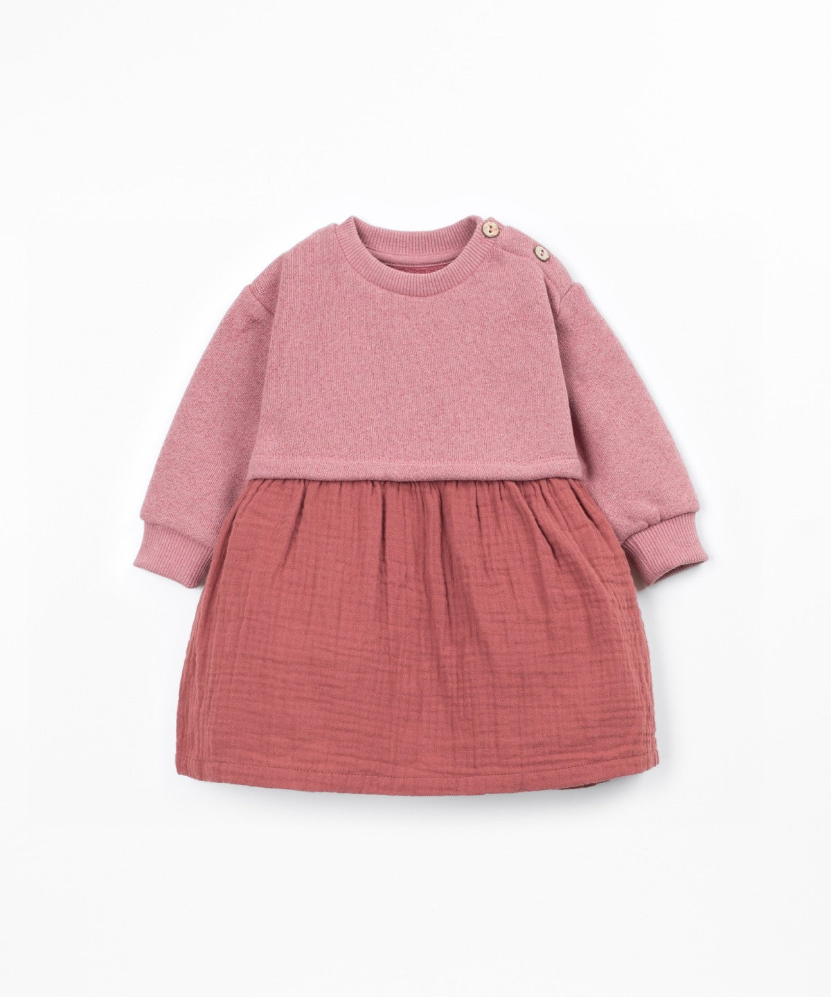Vestido de felpa con abertura en el hombro - Rosa - Play Up