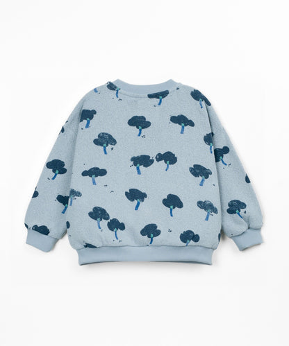 Sudadera estampado árboles (3-14 años) - Azul claro - Play Up (detalle)
