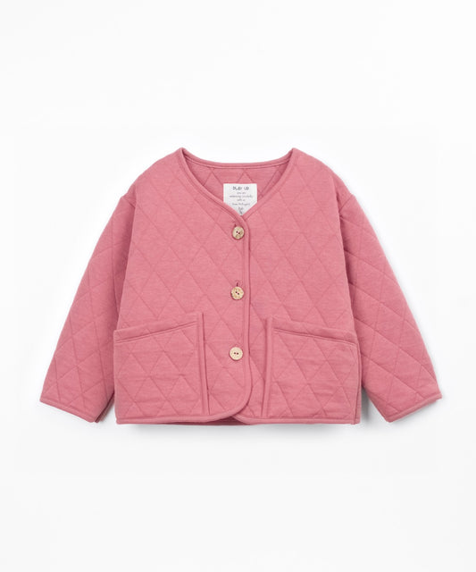 Chaqueta acolchada con escote en V (3-14 años) - Rosa - Play Up (detalle)