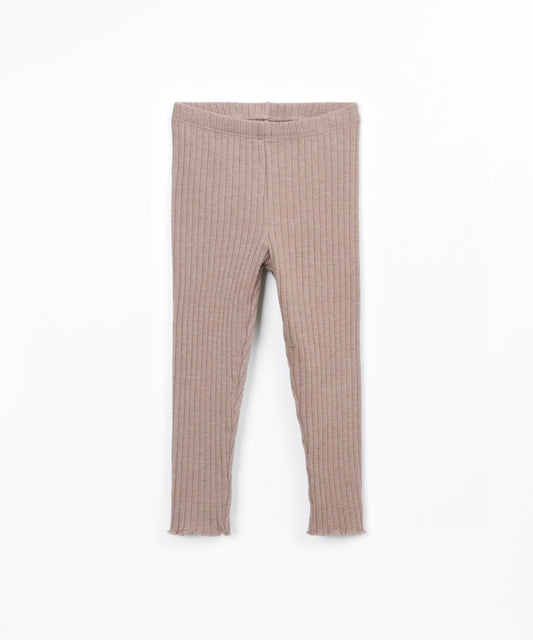 Leggings de canalé con fibras recicladas (3-14 años) - Marrón claro - Play Up