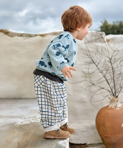 Sudadera con bolsillo estampado árboles - Azul claro - Play Up