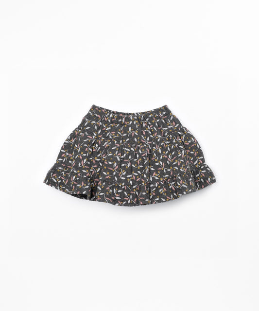 Falda pantalón con volante estampado hojas de olivo (3-14 años) - Gris - Play Up